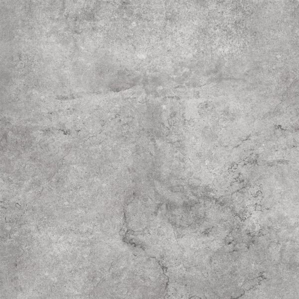 Albendo, vloeren specialist - De Vloertegel / Wandtegel Terra Taupe 90x90cm heeft een lichtgrijze, getextureerde betonlook met subtiele barstjes en natuurlijke schaduwvariaties voor een licht verweerd effect.