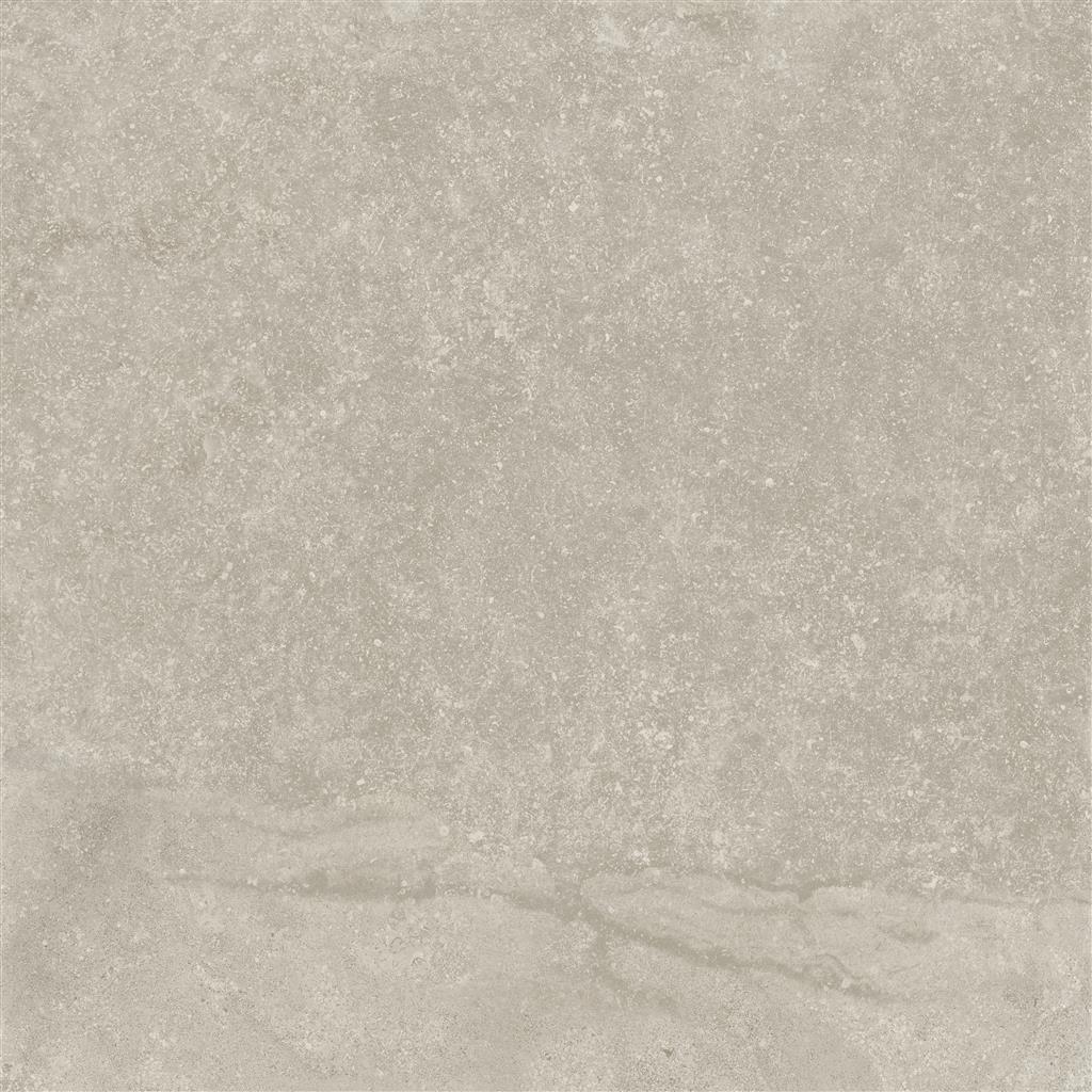 Albendo, vloeren specialist - Mainz Beige 90x90cm vloer- of wandtegel met een lichtgrijze, subtiel gevarieerde steenlook en natuurlijke patronen. De tegel heeft een keramisch uiterlijk met een licht ruwe textuur voor een authentieke uitstraling.