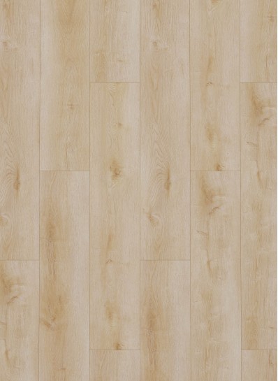 Albendo, vloeren specialist - Click PVC 3500 (harde klik) Natural light heeft zachtbeige, lichte houtlook planken met een natuurlijk nerfpatroon en subtiele knoesten, die een warme en strakke uitstraling geven in lange rechthoekige stroken.
