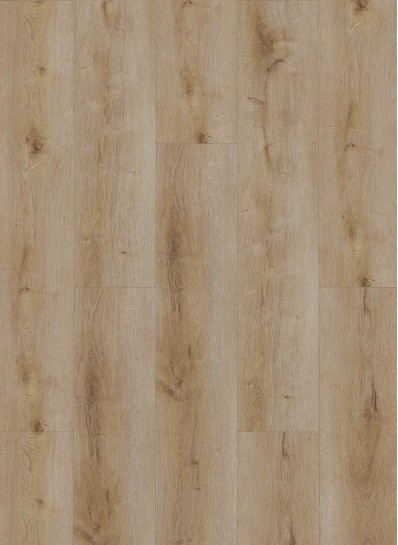 Albendo, vloeren specialist - Click PVC 3500 (harde klik) Natural Light heeft lange, rechthoekige planken in een lichtbruine houtlook met natuurlijke nerven en subtiele knoesten voor een naadloze, warme afwerking.