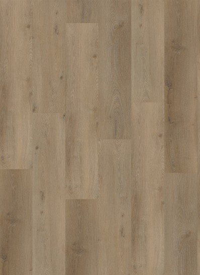 Albendo, vloeren specialist - De Click PVC 5900 (Rigid Click) Prestige Eik Naturel vloer heeft een lichtbruine tint met natuurlijke houtnerven, subtiele knoesten en tonale variaties op planken panelen. De gladde, gelijkmatige afwerking voegt authentieke eiken elegantie toe aan elke ruimte.