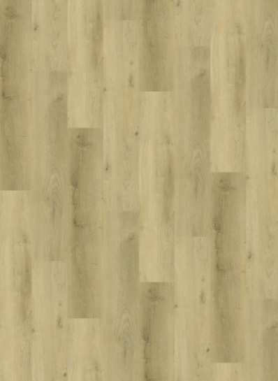 Albendo, vloeren specialist - Click PVC 5901 (Rigid Click) Prestige Eik Gerookt heeft lichte, natuurlijke eikentinten met subtiele nerflijnen en knoesten op elke plank, gerangschikt in een verspringende lay-out voor een authentieke houten vloer.