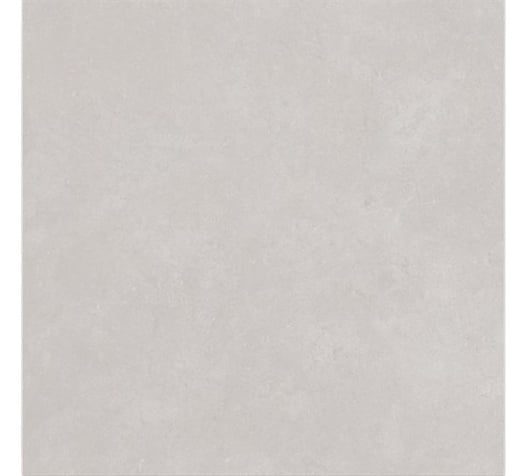 Albendo, vloeren specialist - Een vierkante, lichtgrijze Vloertegel / Wandtegel Kale Cement Ice Licht Glans 60x60cm tegel met een gladde, glanzende afwerking en subtiele steenachtige textuur.