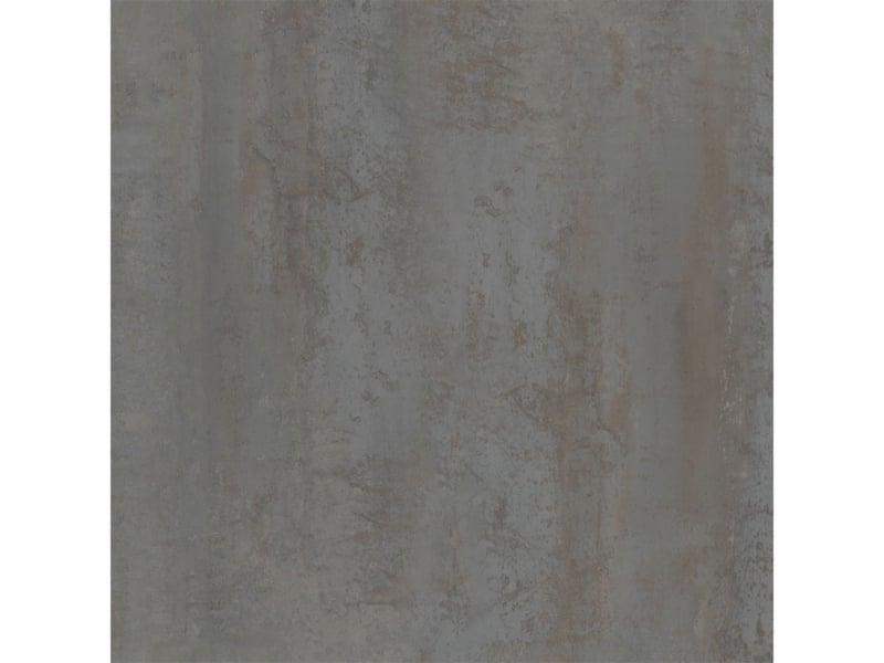 Albendo, vloeren specialist - De Vloertegel / Wandtegel Kale Marrakesh Cream Glans 60x60cm heeft een grijs, mat, subtiel gestructureerd oppervlak met bruine en roestkleurige vlekken, wat doet denken aan verouderd beton of industrieel metaal voor een rustieke uitstraling.